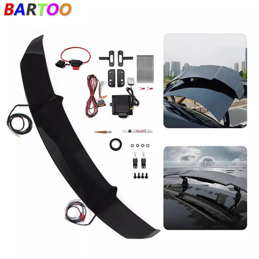 Auto Electric Lift Up Down Car Rear Trunk Lid Spoiler Wing Printed Carbon Fiber Q