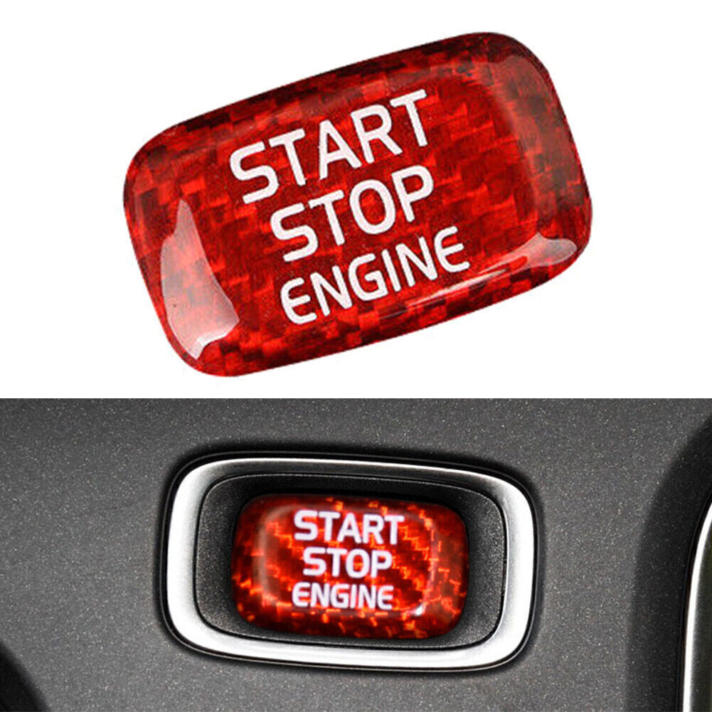 Red Carbon Engine Start Stop Button Sticker Fit for Volvo V40 V60 S60L S60 XC60 S80L
