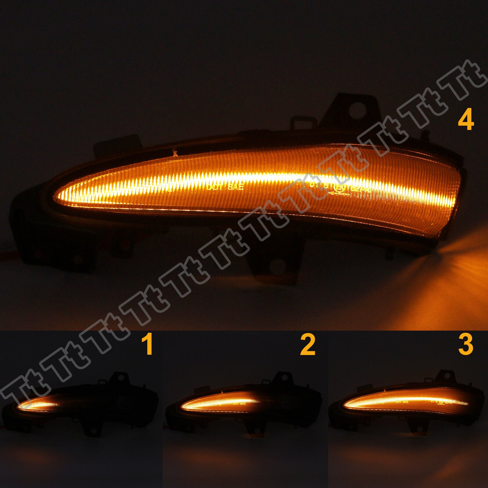 Suitable for 09-15 for Lexus RX350 RX450H sequential LED side mirror turn signal smoked- v