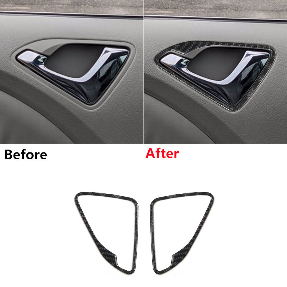 2Pcs Carbon Fiber Front Door Handle Frame Cover Trim for Honda Odyssey 2005-2010