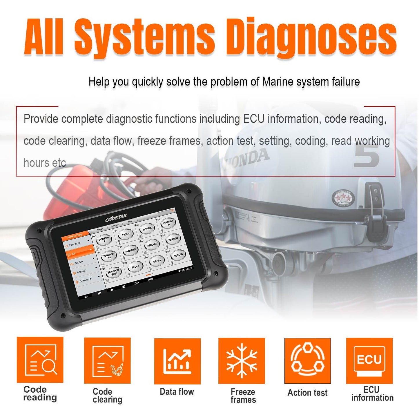 OBDSTAR D700 B for Mercury Outboard Marine Diagnostic Scan for HONDA for YAMAHA for SUZUKI