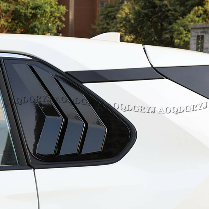 For Highlander 08-13 Black Wood Grain A Pillar Front Triangle Cover Trim v
