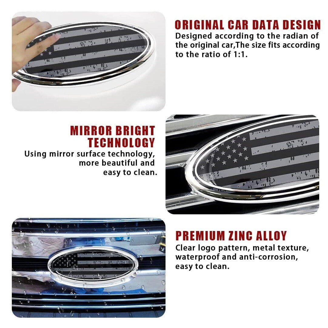 Suitable for the American flag EMBLEM 7-inch OVAL front grille and rear tailgate badge 1999 - 2016 - n