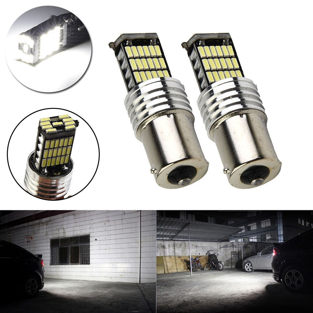2PCS P-21W 1156 BA15S LED Bulb Car Turn Signal Reverse Brake Light White 12V DC v