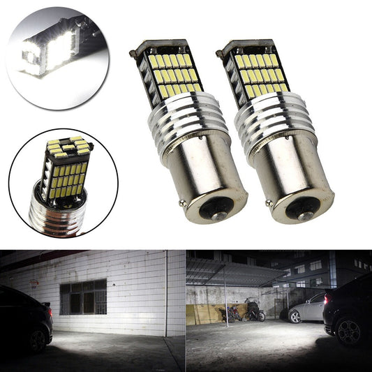 2PCS P-21W 1156 BA15S LED Bulb Car Turn Signal Reverse Brake Light White 12V DC v