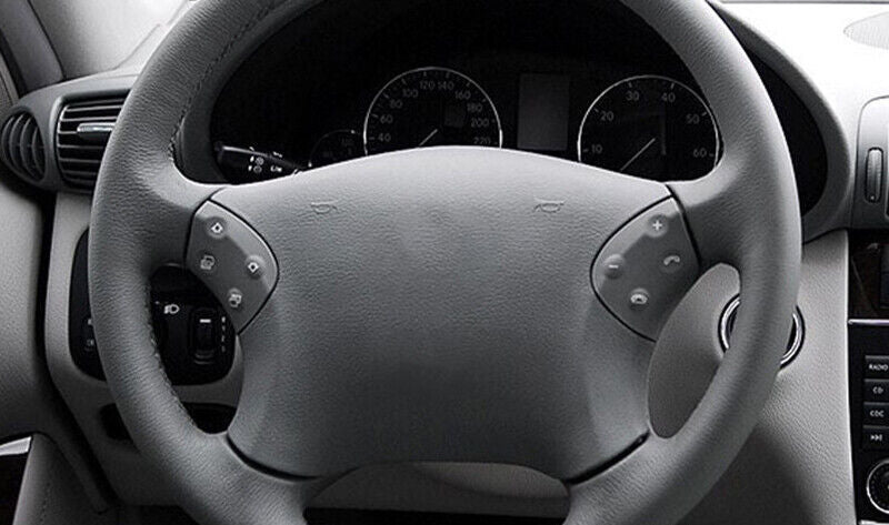 Matte black car steering wheel switch cover trim for C W203 2001-2007 n