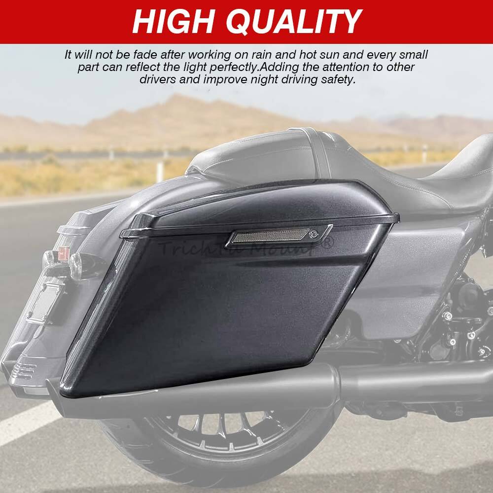 Smoke Saddlebag Latch Cover Reflector for Harley Touring Street Road Glide 14-up Q