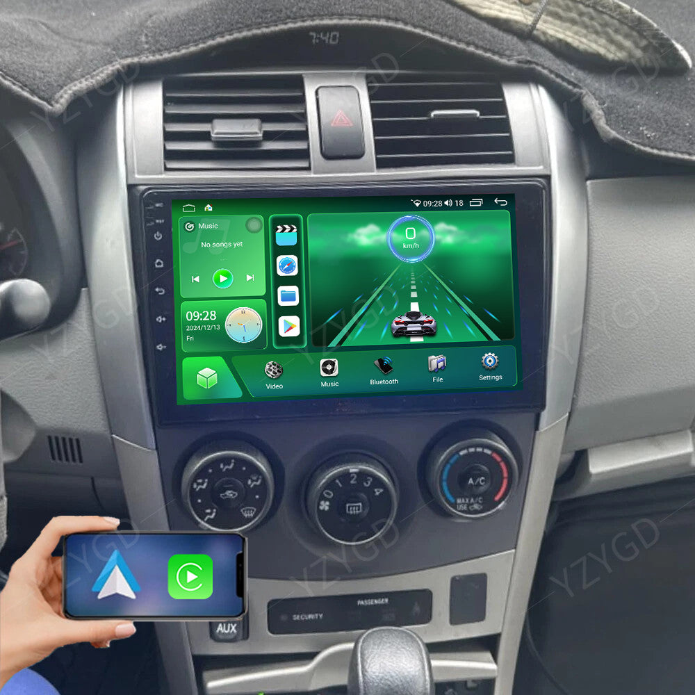 for Toyota for Corolla 2009-2013 Stereo Android Auto CarPlay Car Radio GPS Screen FM