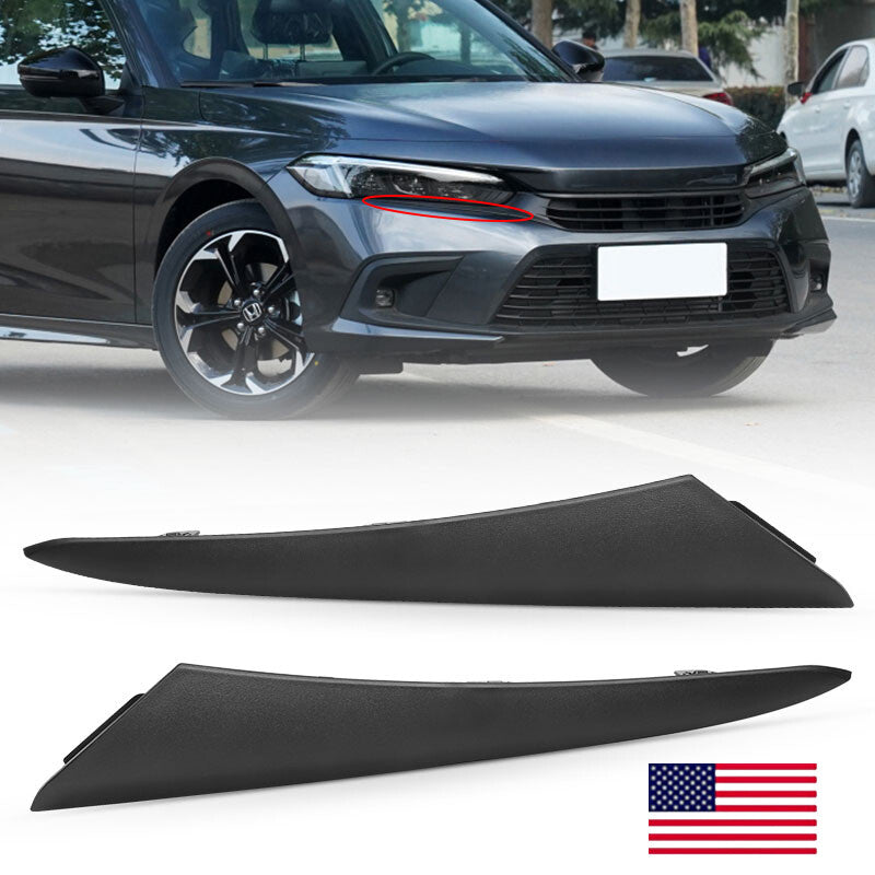 2pcs Headlight Eyelid Molding Trim Lower Filler Cover fit 2022-2024 for Honda for Civic