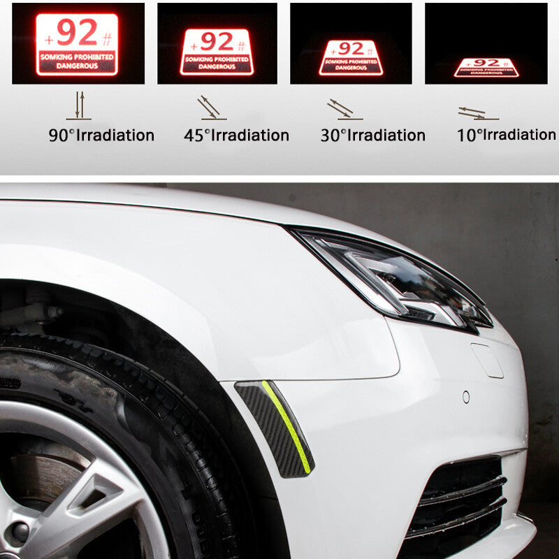 2pcs Car Reflective Strip Carbon Fiber Warning Mark Car Door Sticker - n