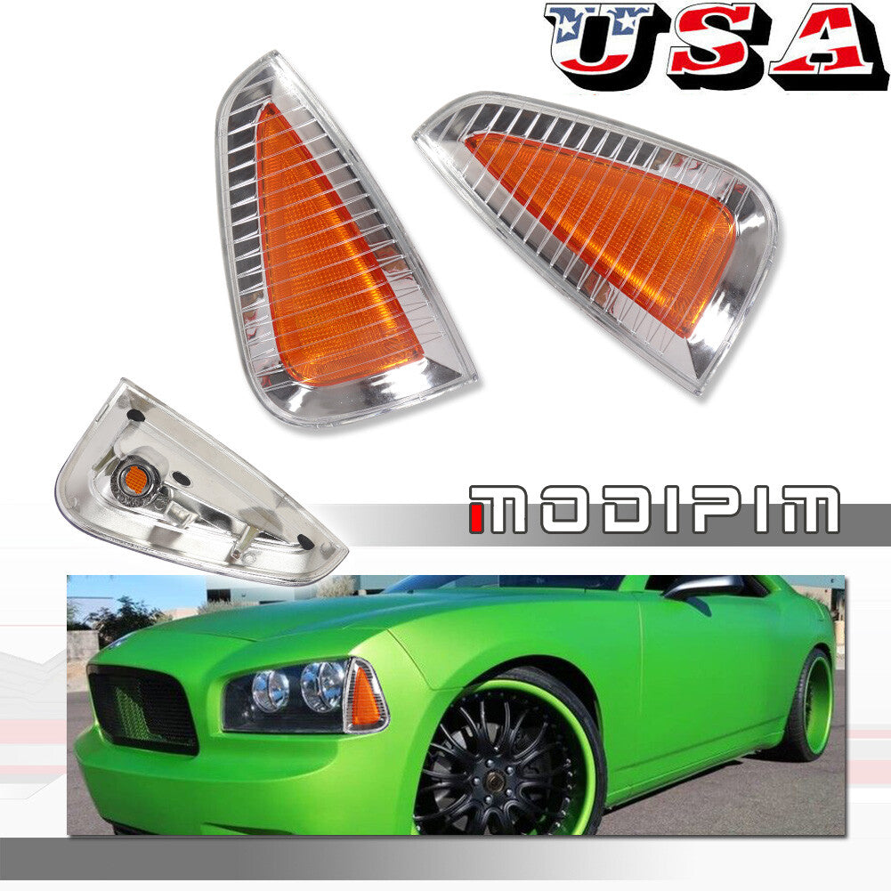 Amber Fit 2006 - 2010 for Dodge Charger Bumper Corner Signal Lights and Side Marker Lights