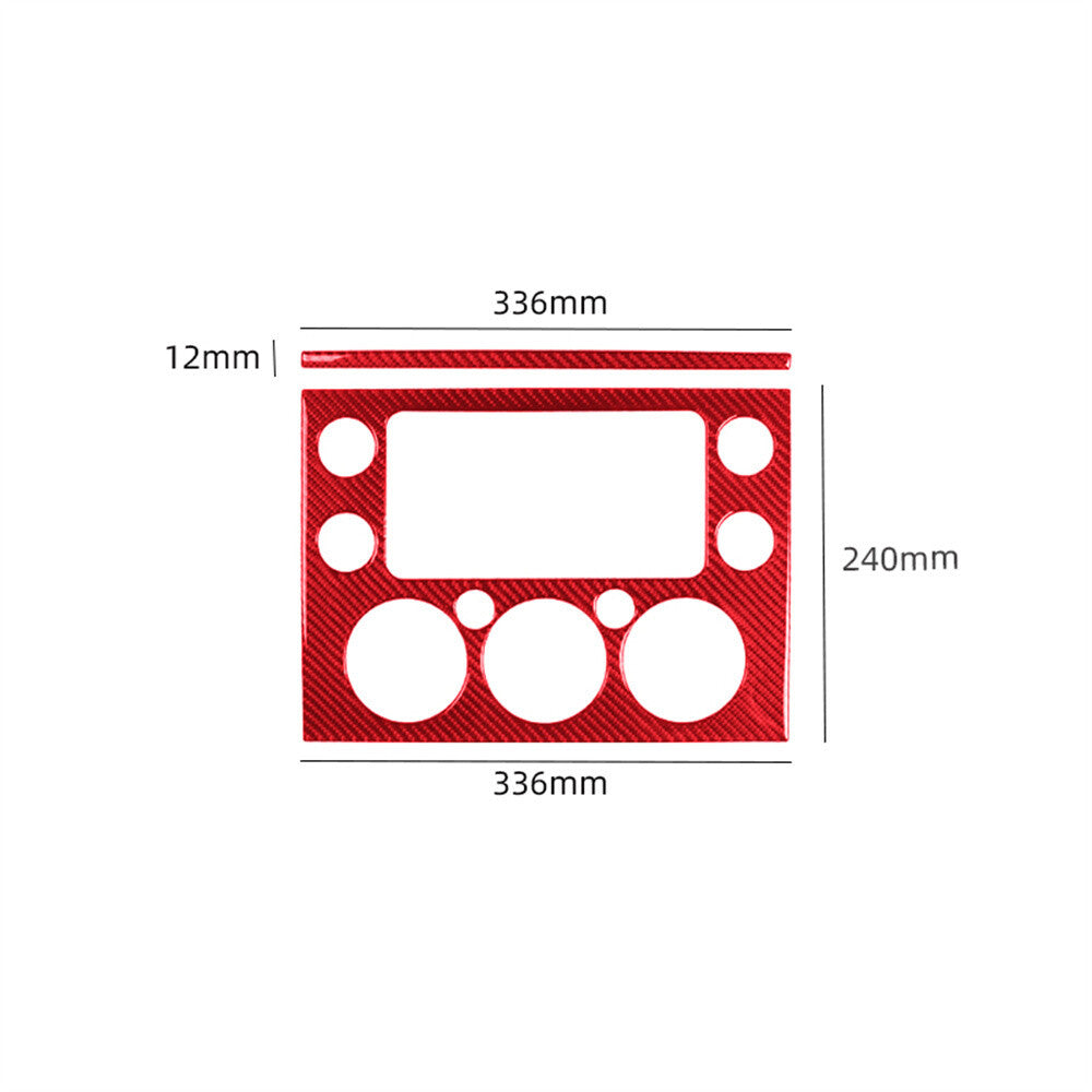 Red Carbon Fiber Center Console Navigation Cover For Toyot@ FJ Cruiser 2007-2021