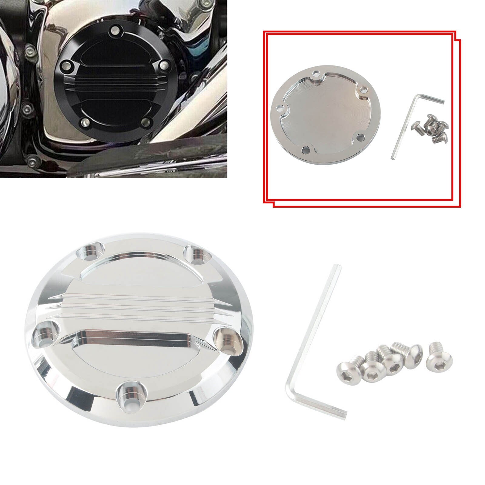 Chrome Timer Timing Cover for Harley Twin Cam 99-17 Dyna Electra Glide Road King Q