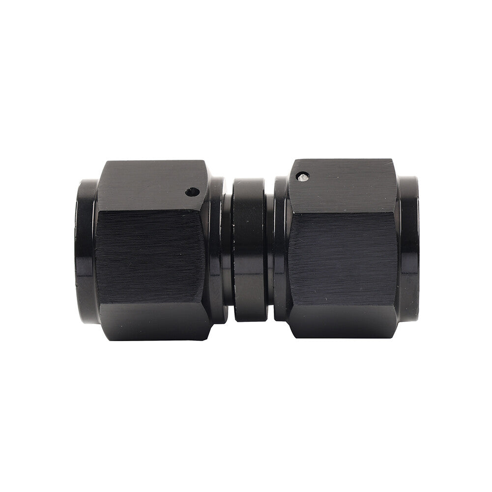 8AN Female to Female Straight Swivel Coupler Union Fitting Adapter Black