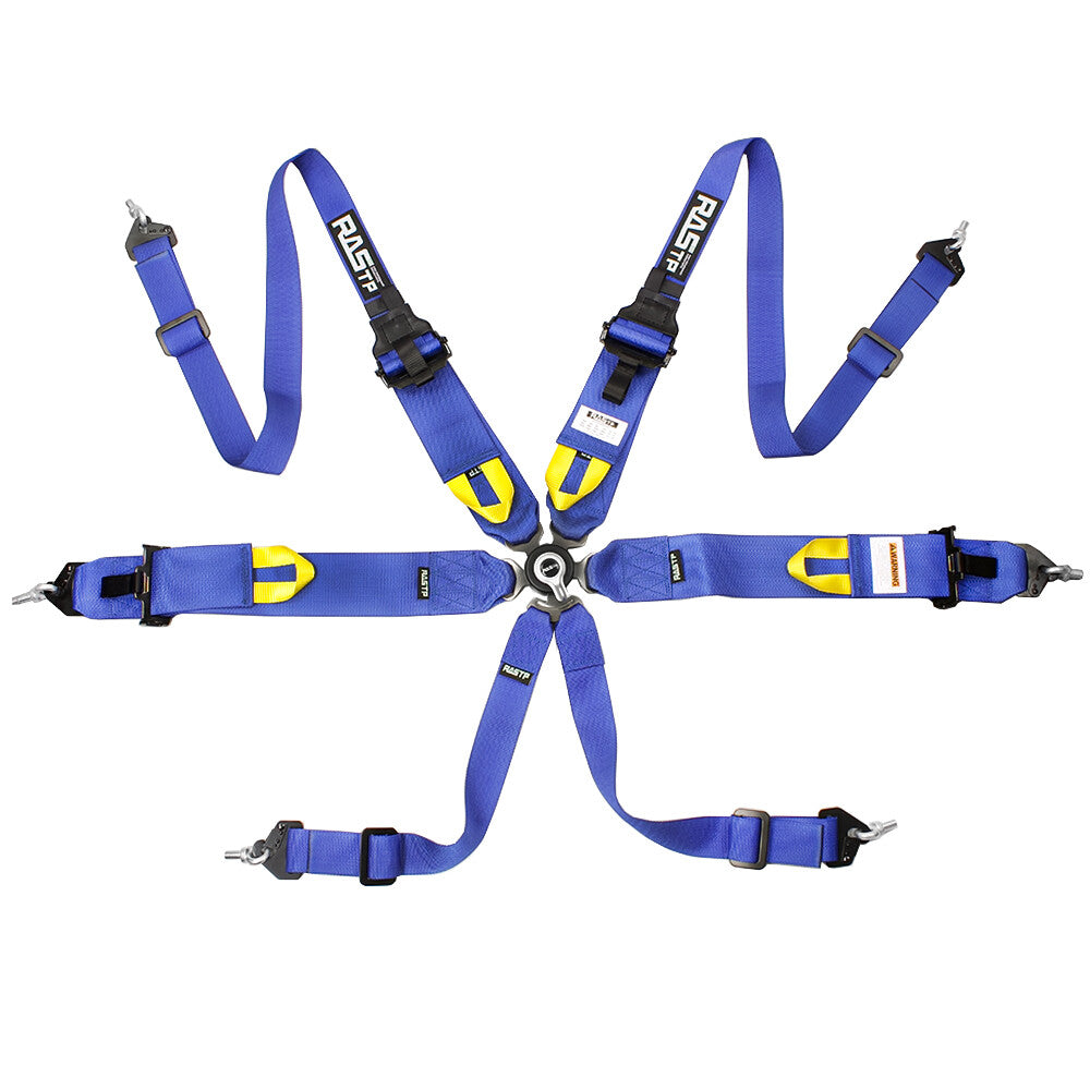New Blue RASTP 2 + 3 6-Point for Seat Belt Retractable for Seat Belts Universal Q