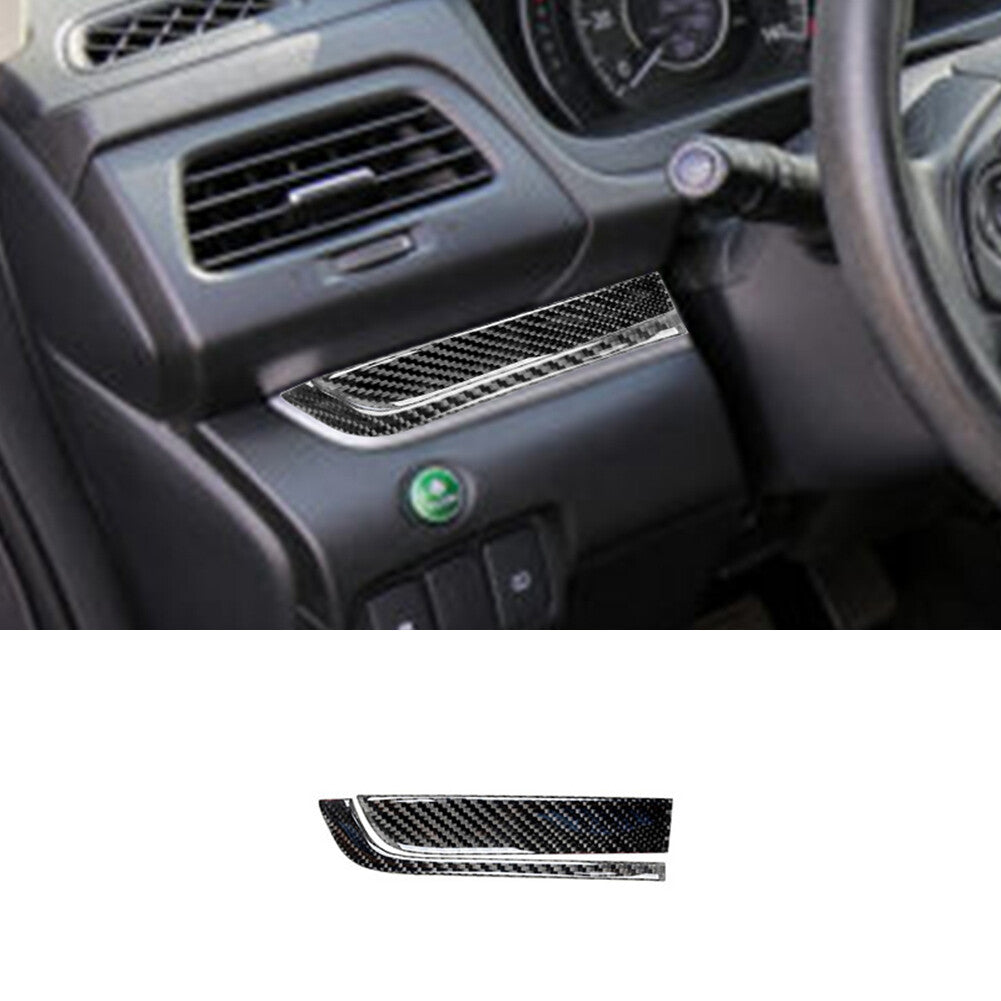 2Pcs Carbon Fiber Driver Side Dashboard Cover Trim for Honda CRV CR-V 2015-2016