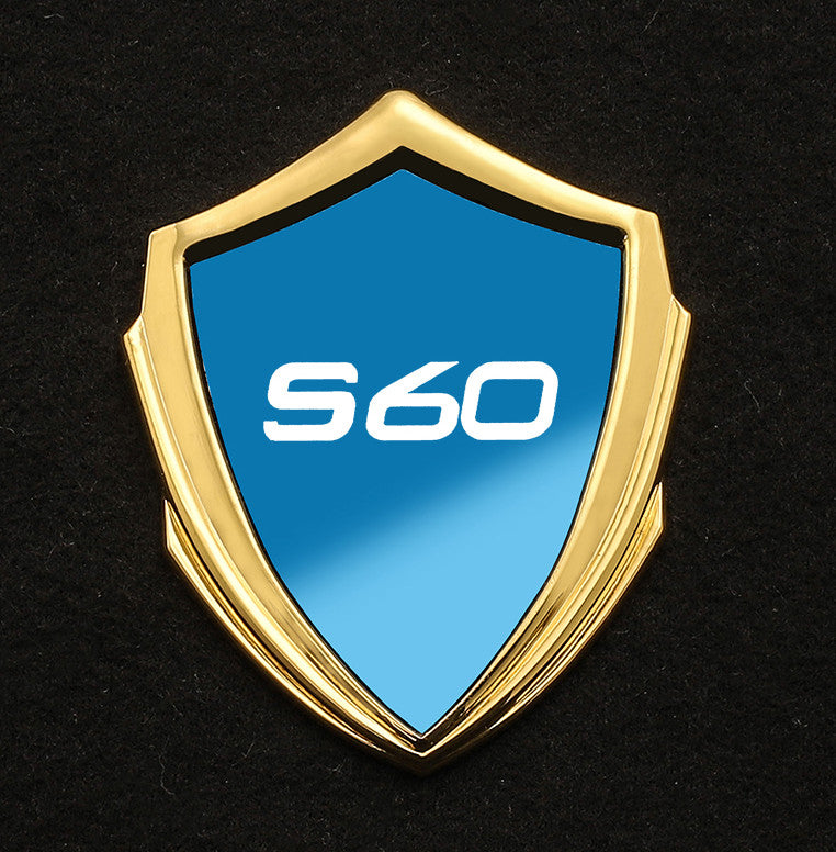 Suitable for Volvo S60 rear window cover side badge sticker decal badge, blue and gold