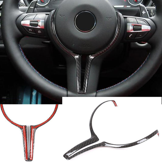 Real Carbon Fiber Steering Wheel Trim for BMW 3 Series X1 X2 X5 X6 M Sport 13-19