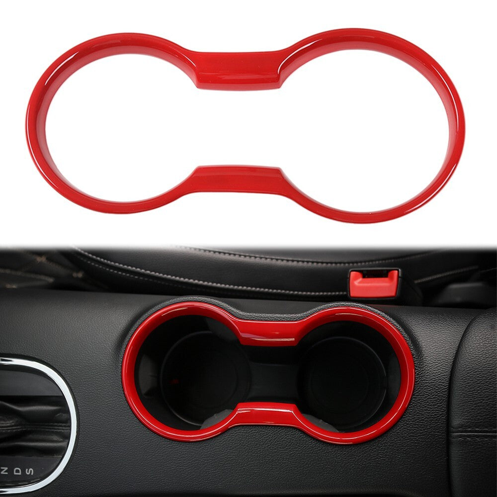 Cup Holder Cover Frame Interior Trim Molding  for ford  for Mustang 2015-23 Carbon