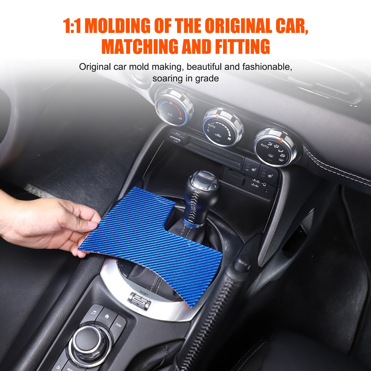 Blue Carbon Central Console Storage Box Slot for Mazda MX-5 Miata 2016-2023 n