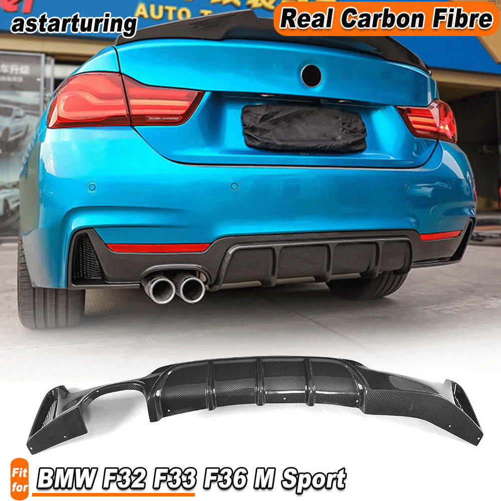 REAL Carbon Rear Diffuser Lip for BMW 4Series F32 F33 F36 M Sport Bumper 2014-20