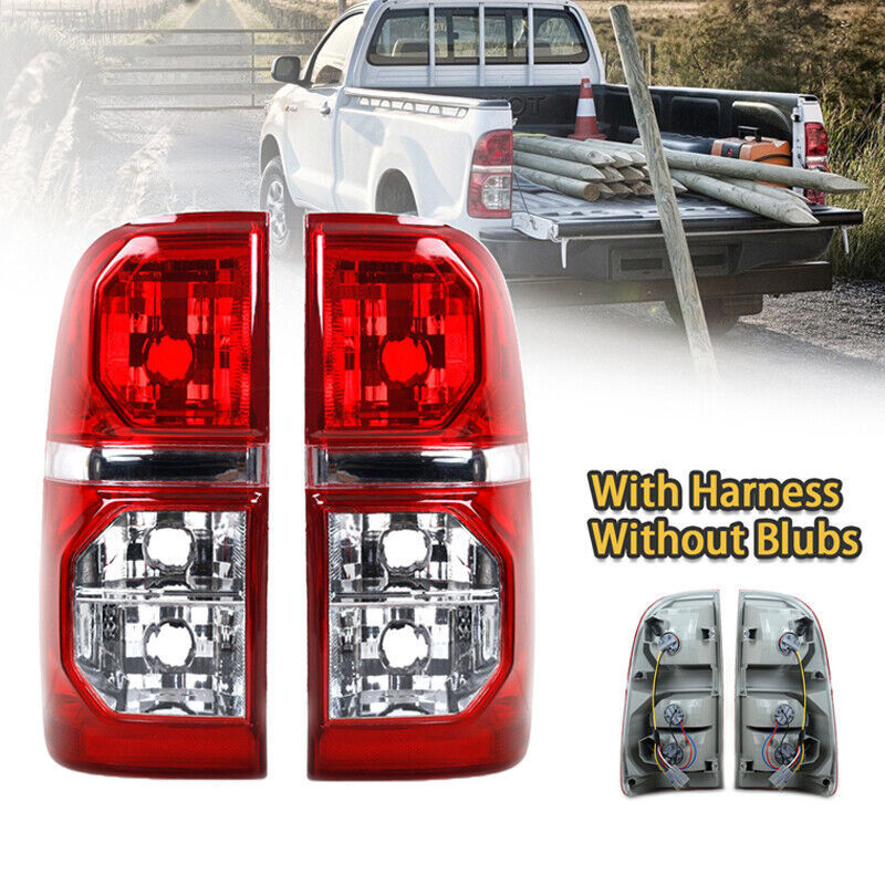 Pair for Toyota Hilux 2005-2015 Tail Light Brake Lamp With Harness Without Bulbs