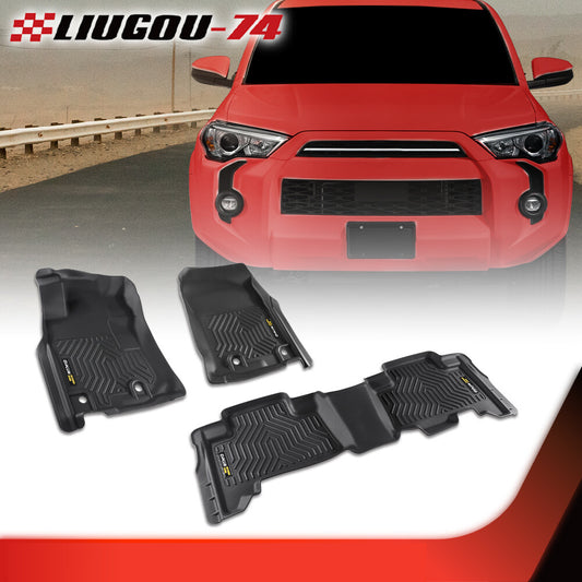 Suitable for 2013-23 for Toyota 4Runner and 2014-23 for Lexus GX460. Floor mats for the front and second rows. Q
