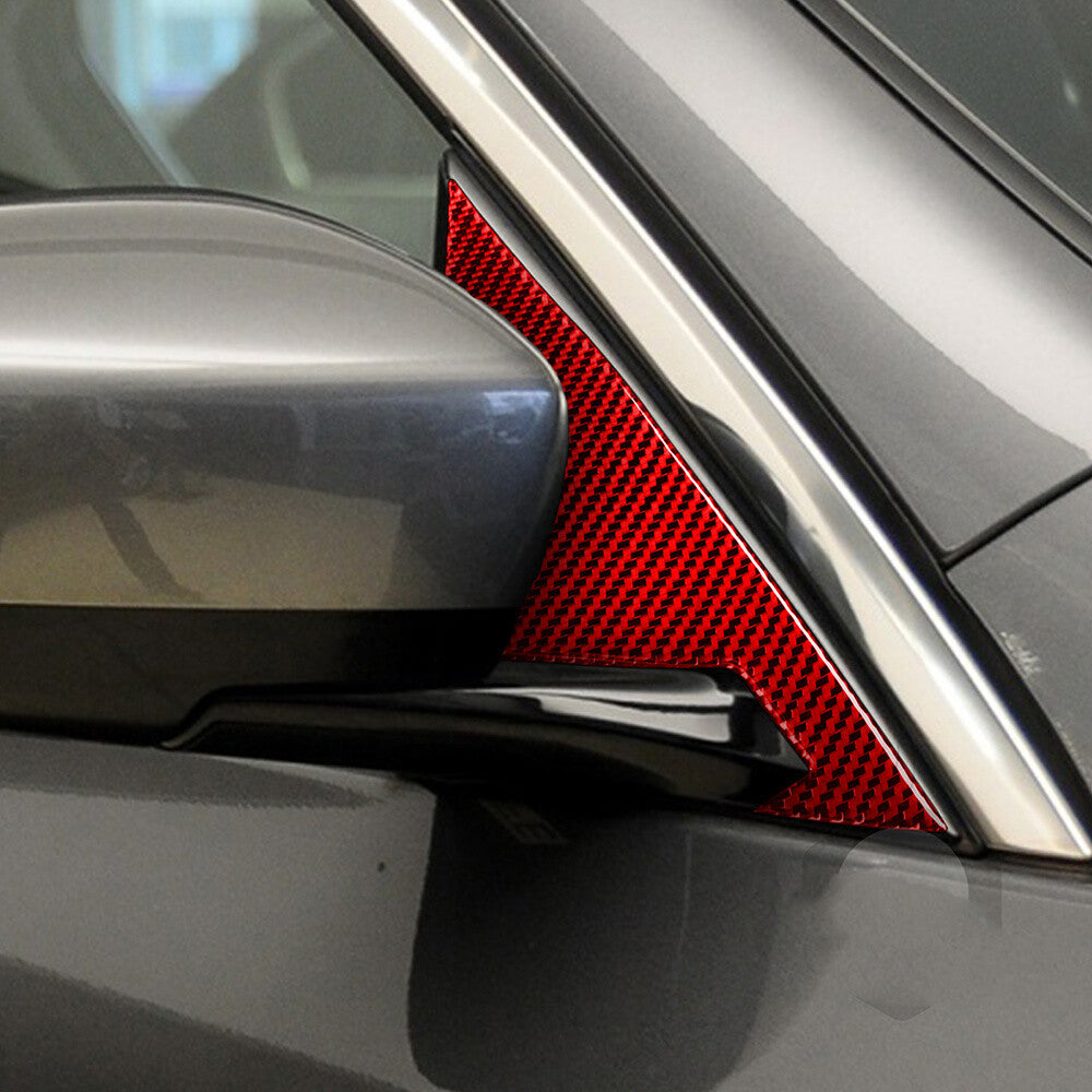 Red Carbon Fiber Rearview Mirror A-Pillar Cover for Infiniti G37 Sedan 2007-2013