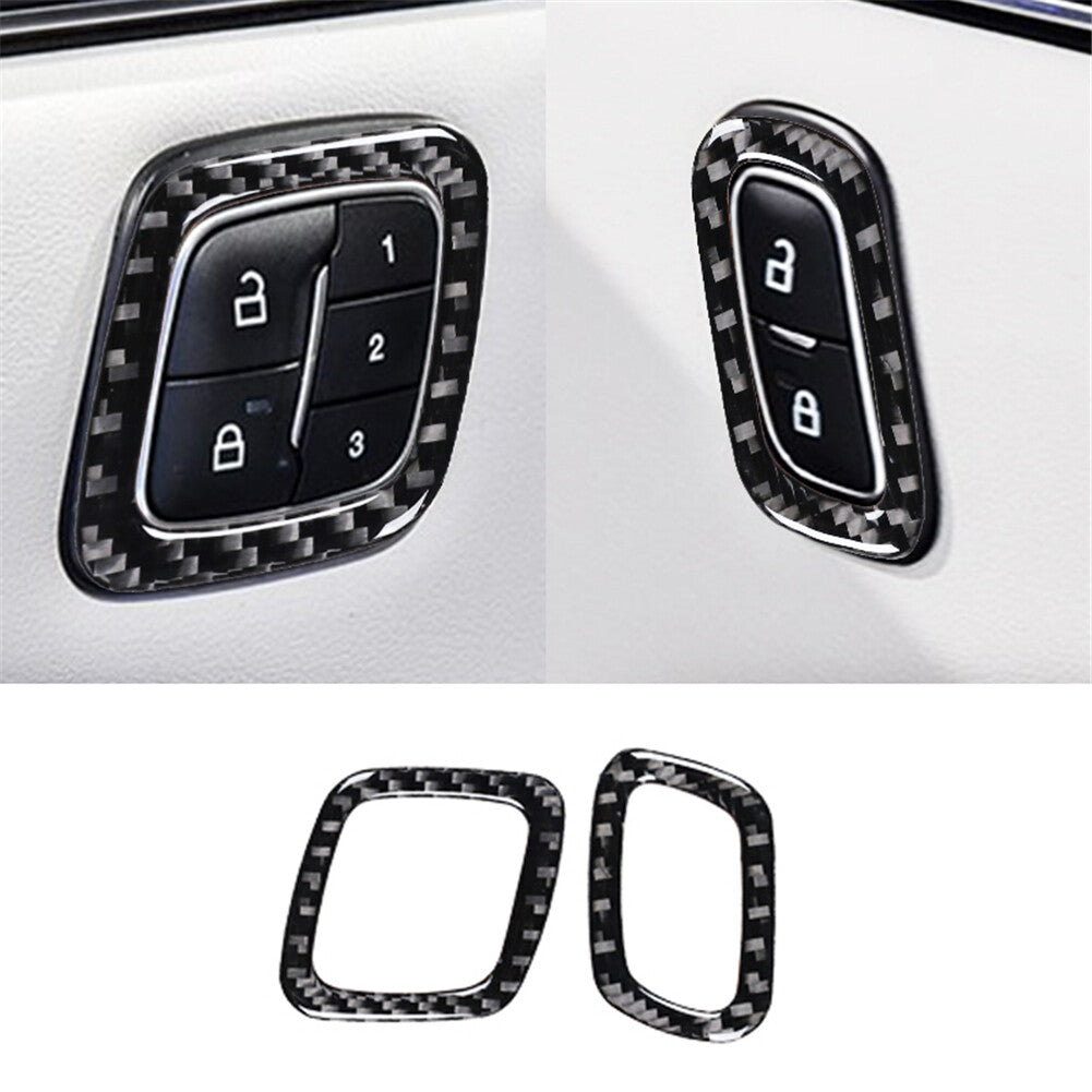 2Pcs Interior Carbon Fiber Door Lock Pins Cover Trim  for ford  for Mustang Mach-E