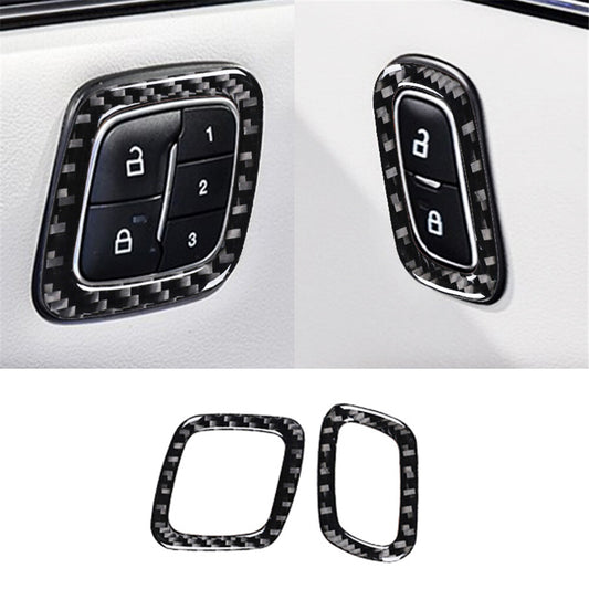 2Pcs Interior Carbon Fiber Door Lock Pins Cover Trim  for ford  for Mustang Mach-E