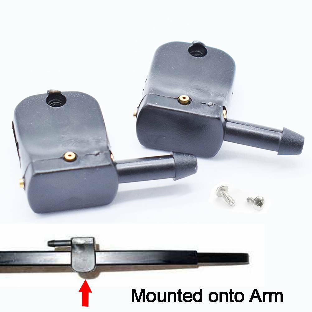 2Pcs Universal Washer Nozzle Jet Spray Clips Set Onto Wiper Arm 9mm / 12mm Hook Q