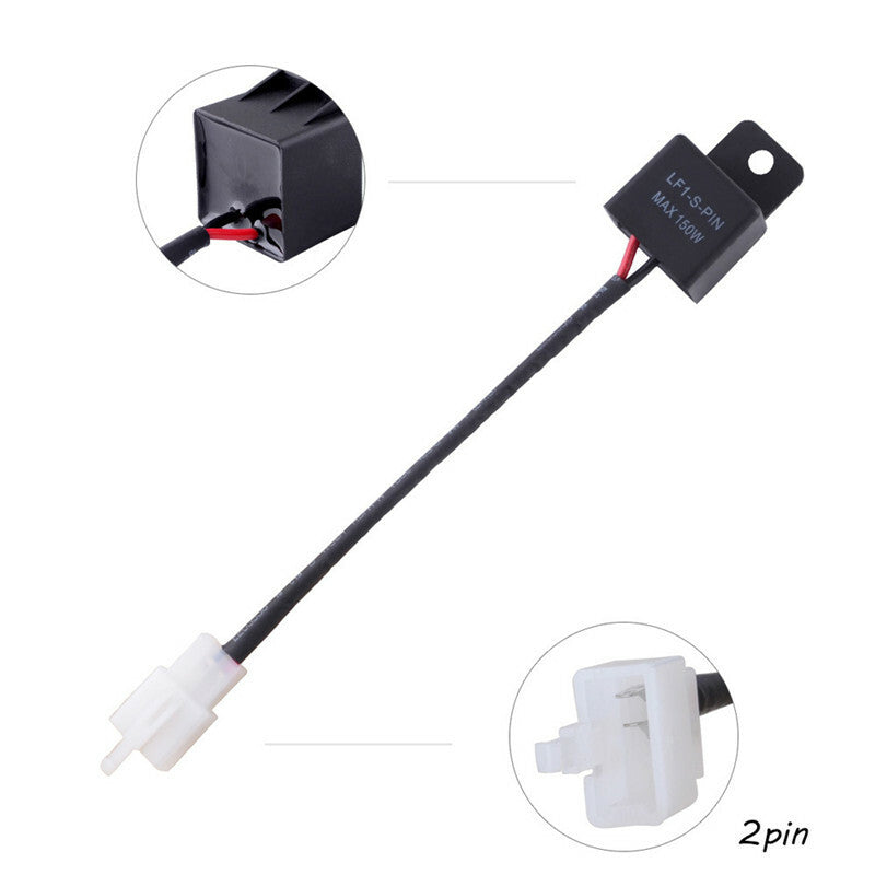12V 2Pin Electronic LED Flasher Relay Motorcycle Turn Signal Bulb Hyper Flash