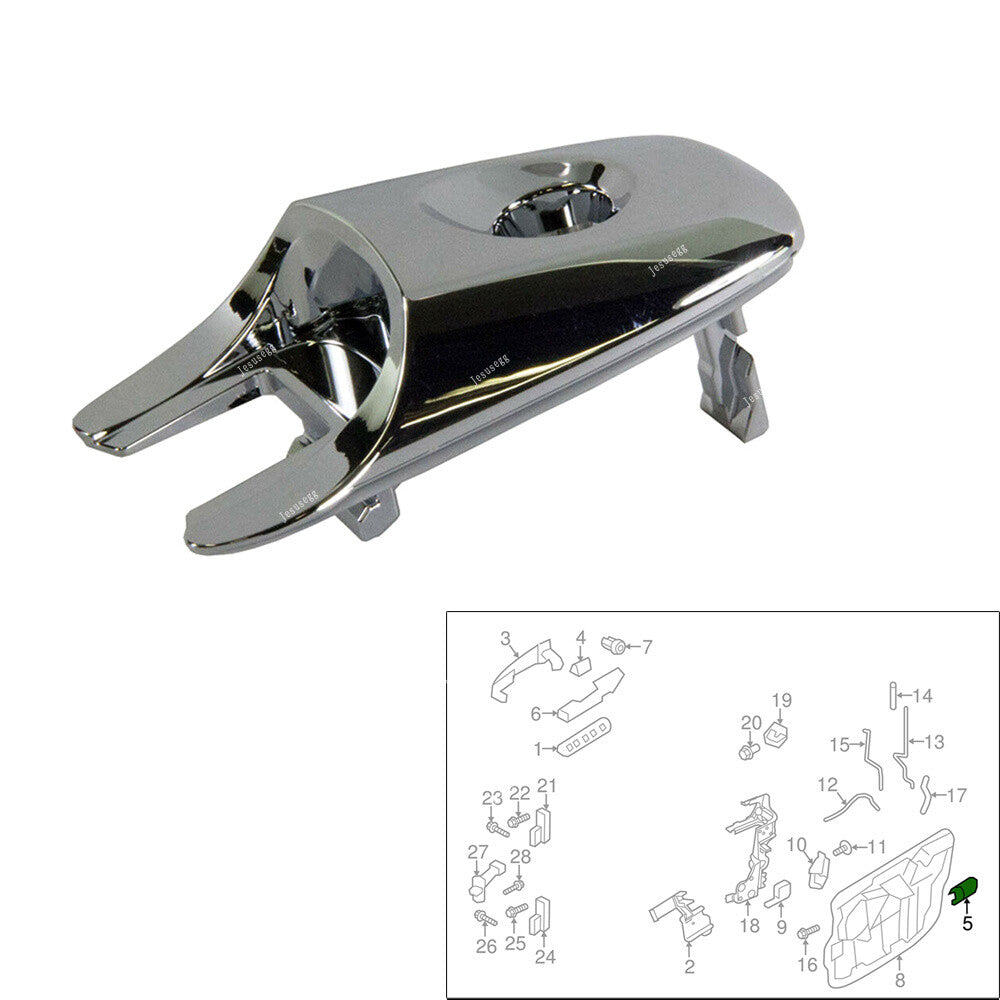 Front Left Chrome Exterior Door Handle Lock Cylinder Cap for Ford Explorer Edge