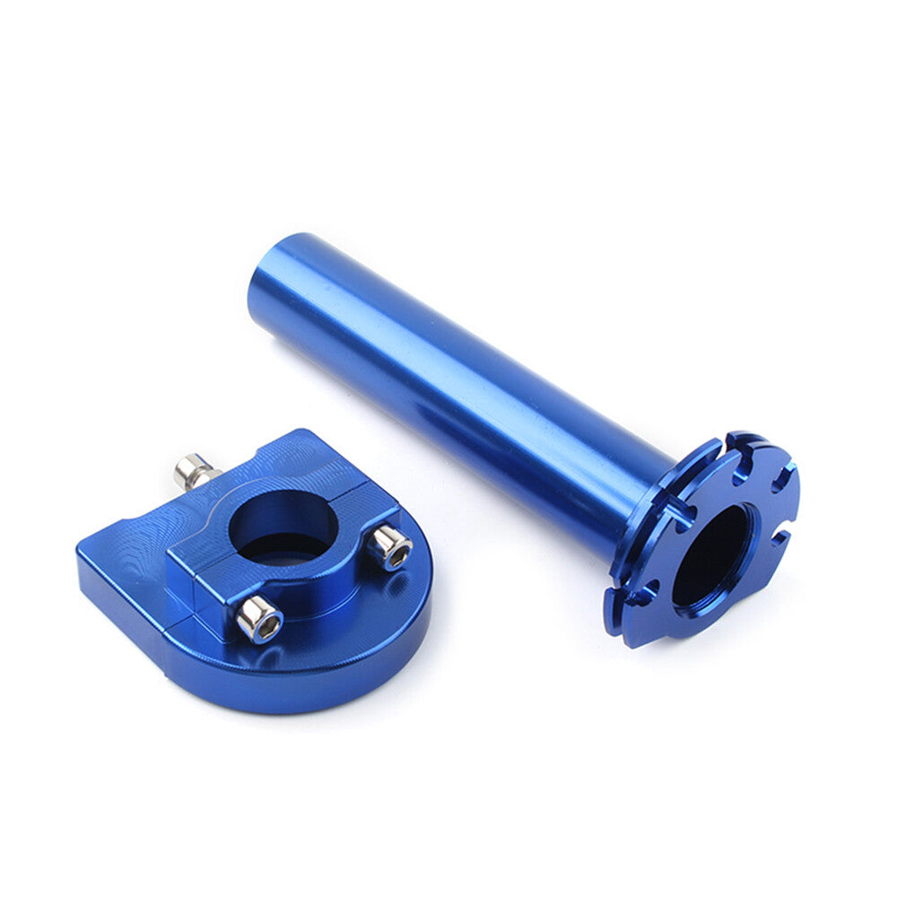 7/8in Turn Twist Throttle Handle Bar Throttle Tube For Moto Universal CNC Blue