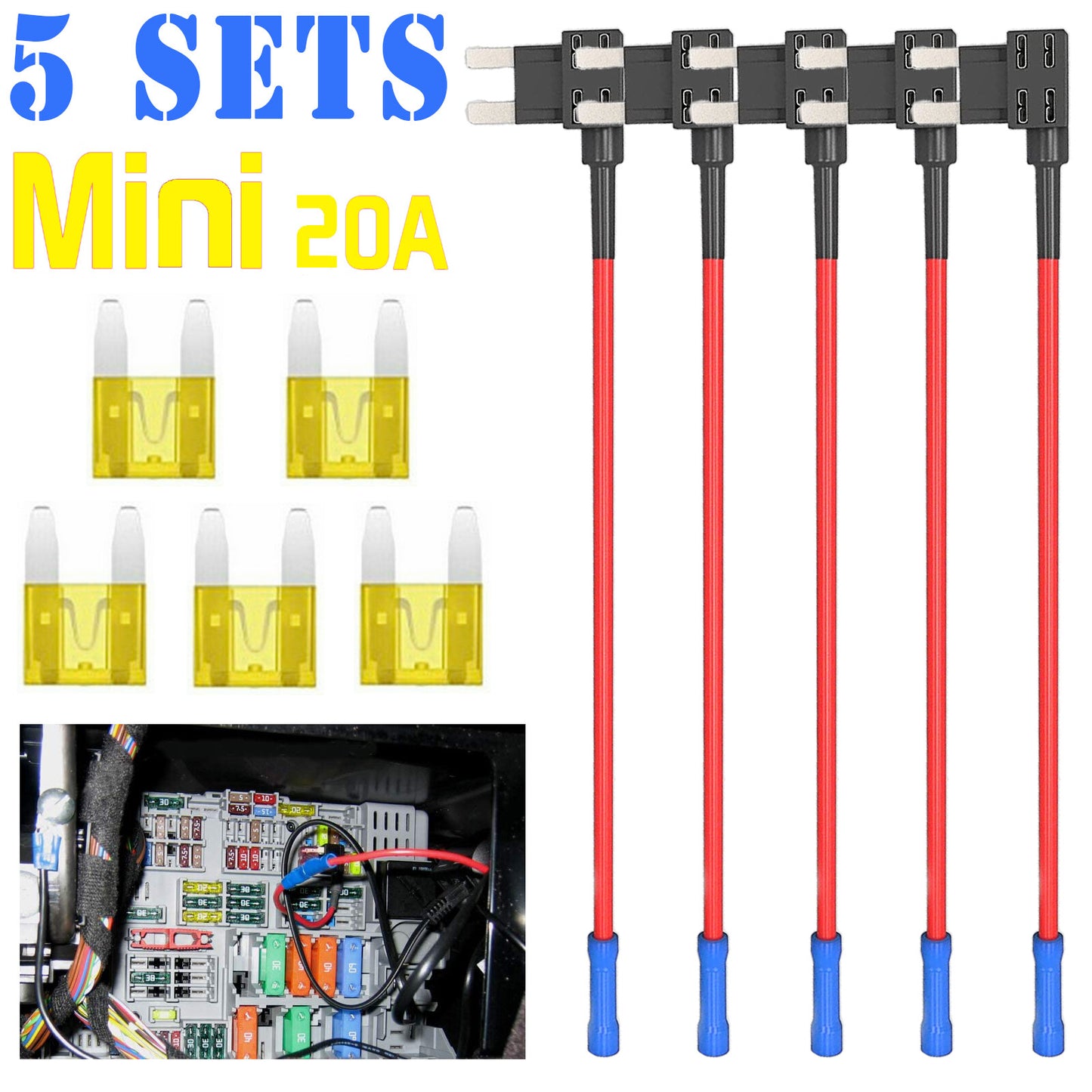 5 x Car for Mini Power Thief Car Fuses Plug Fuse Distributor Power Grapper Q