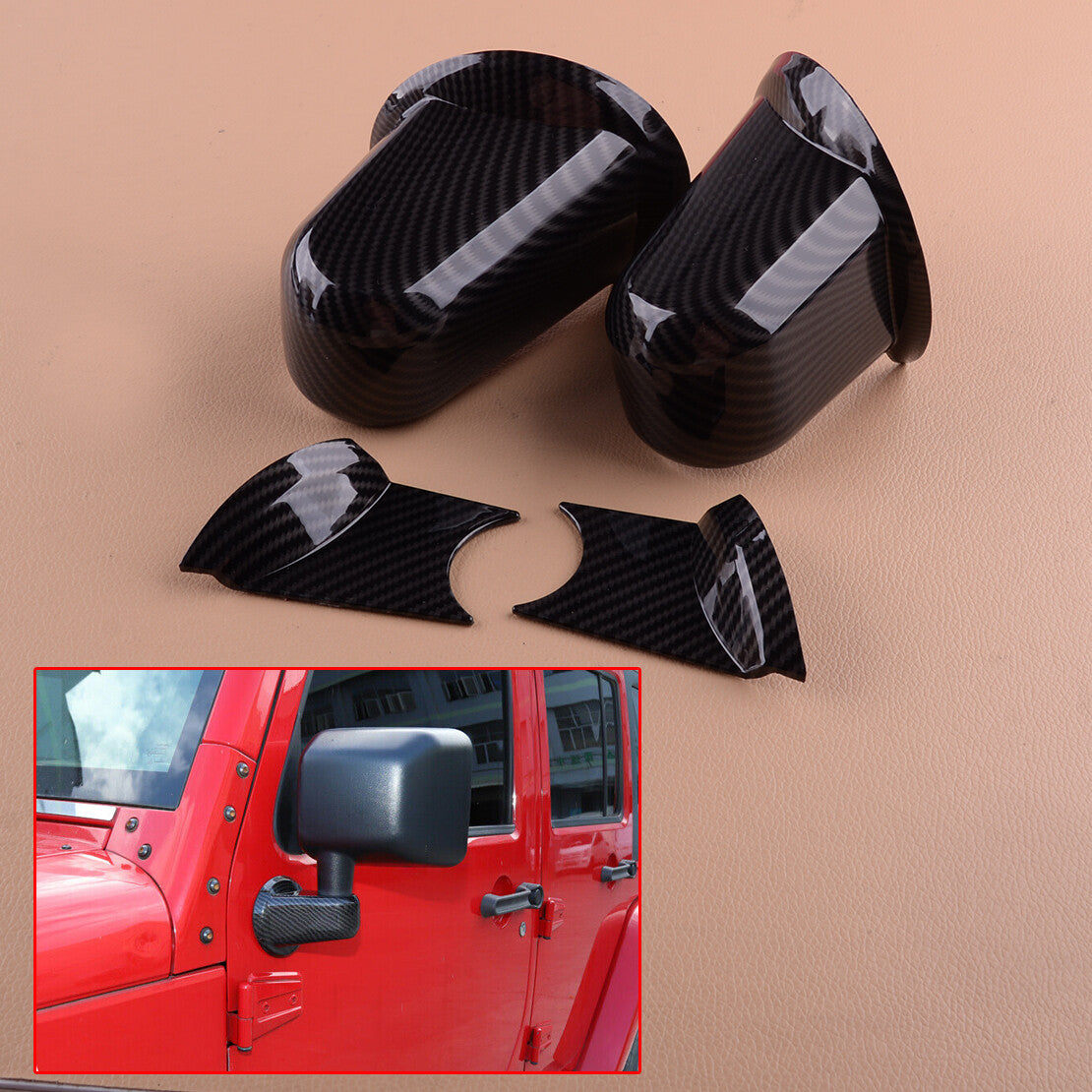 Door Side Wing Mirror Base Cover Cap fit for Jeep for Wrangler JK 2007-2017 New