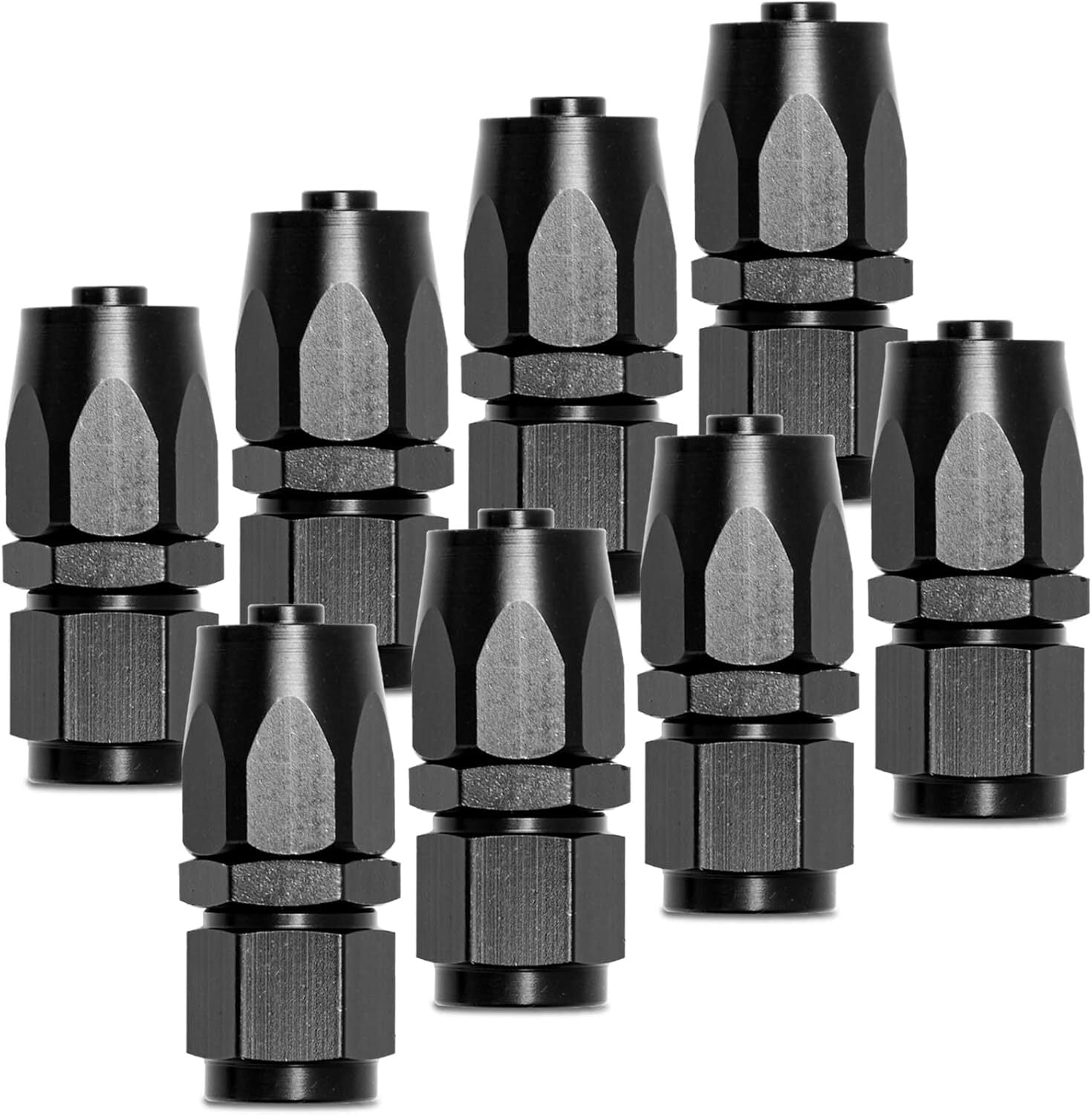 6AN Straight Rotary Hose End Fitting Adapter (8 Pieces) for Braided Fuel Line Hose Ends