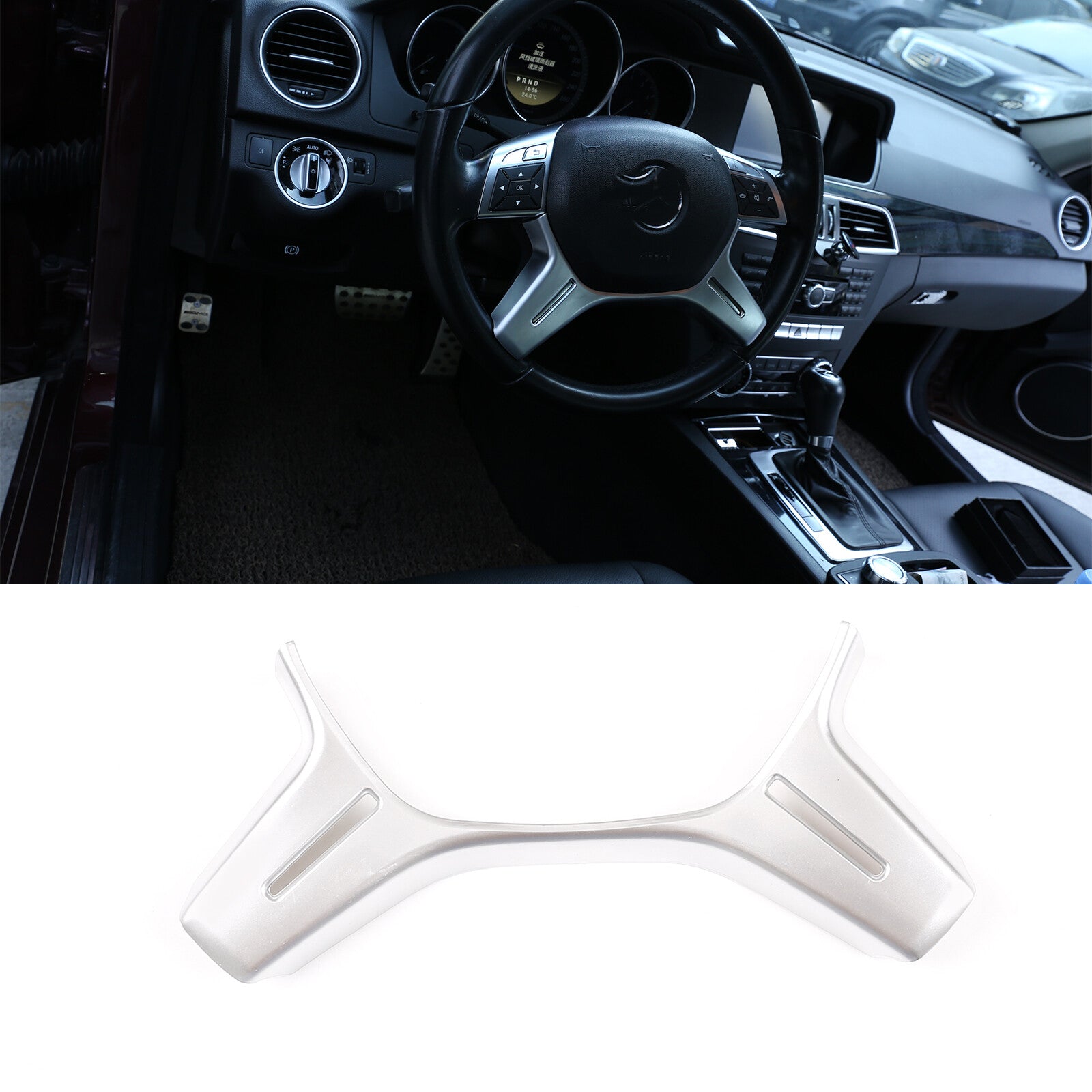 Chrome alloy steering wheel bezel trim suitable for G-Class 2013-2018. Protective cover trim 1X- n
