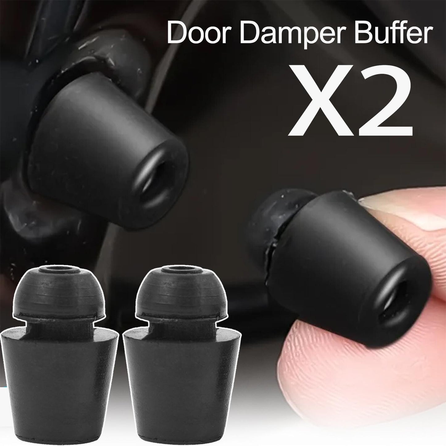 2X Universal Car Door Dampers Buffer Pad Cover Rubber Anti-Shock Bump Stop Trunk Q