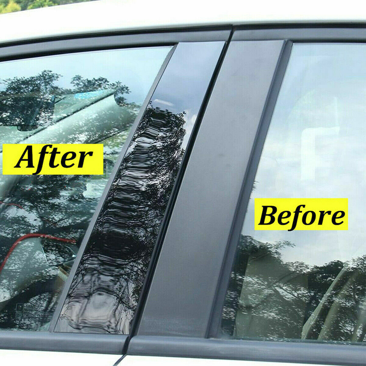 Black Pillar Posts for Toyota for Corolla 2009-13 6pc Set Door Trim Piano Cover Kit