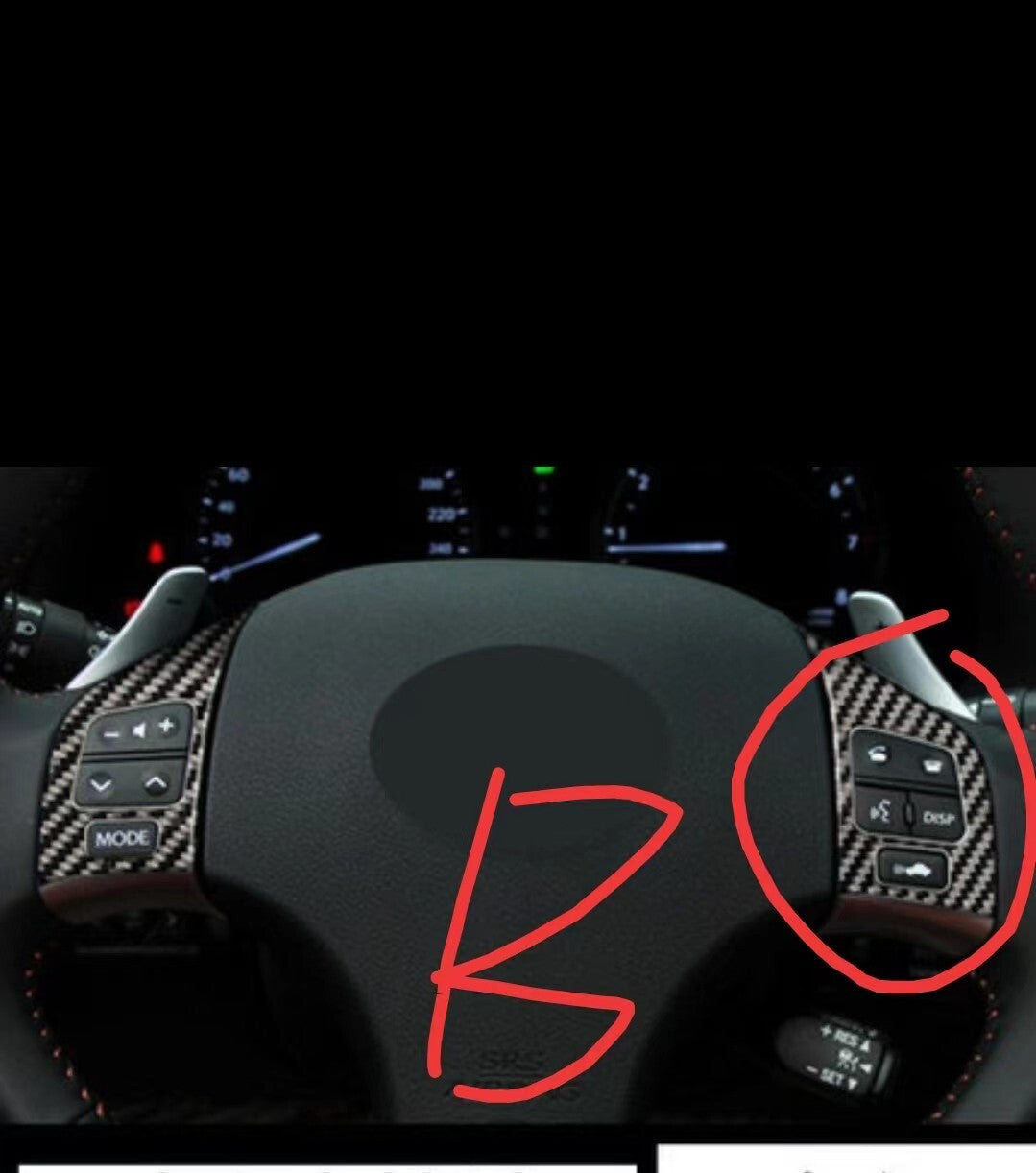 for LEXUS IS250 300 350 2006-2012 Carbon Fiber Steering Wheel Button Cover Trim