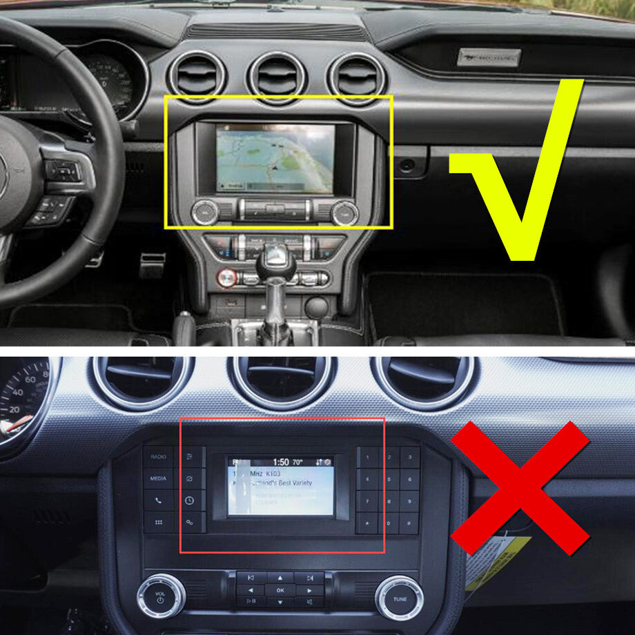 For 2015-2022  for ford  for Mustang Red Dashboard Navigation GPS Radio Frame Cover Trim