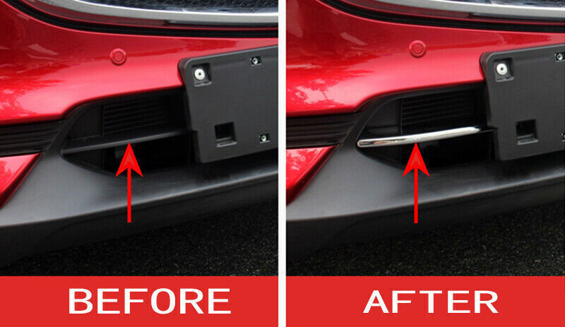 ABS Chrome Car Front Bumper Lower Grille Cover Trim Decor for Mazda CX-5 17-2021