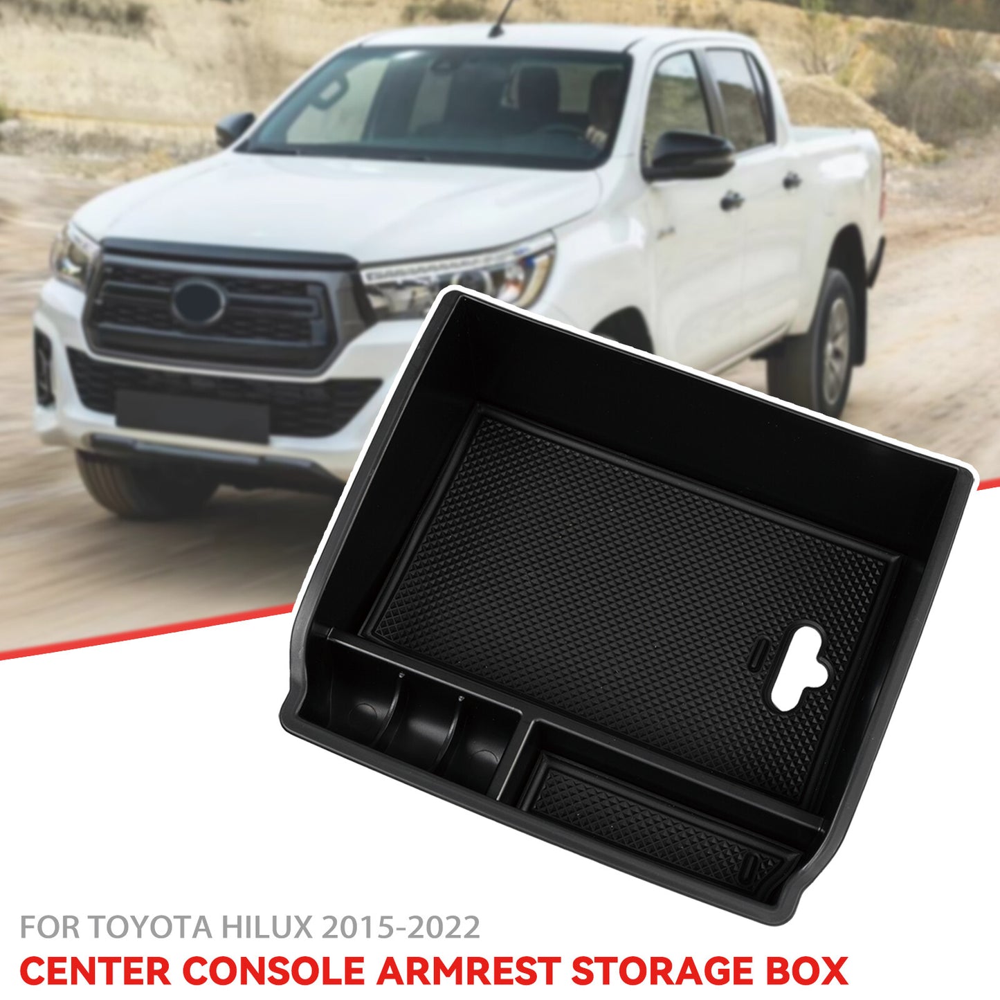 for Toyota Hilux 2015-2022 Car Center Console Armrest Storage Box Organizer Tray