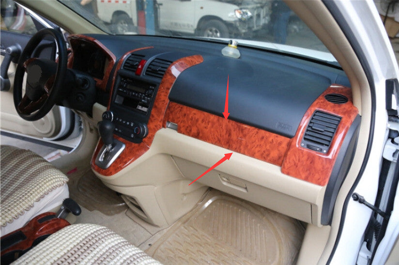 Dashboard for Co -Pilot Strip Cover Trim for Honda CRV CR-V 2007-2011 Red Wood Grain