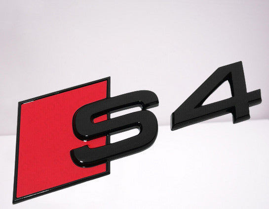 for Audi S4 rear badge boots, trunk stickers, badges, nameplates, gloss black