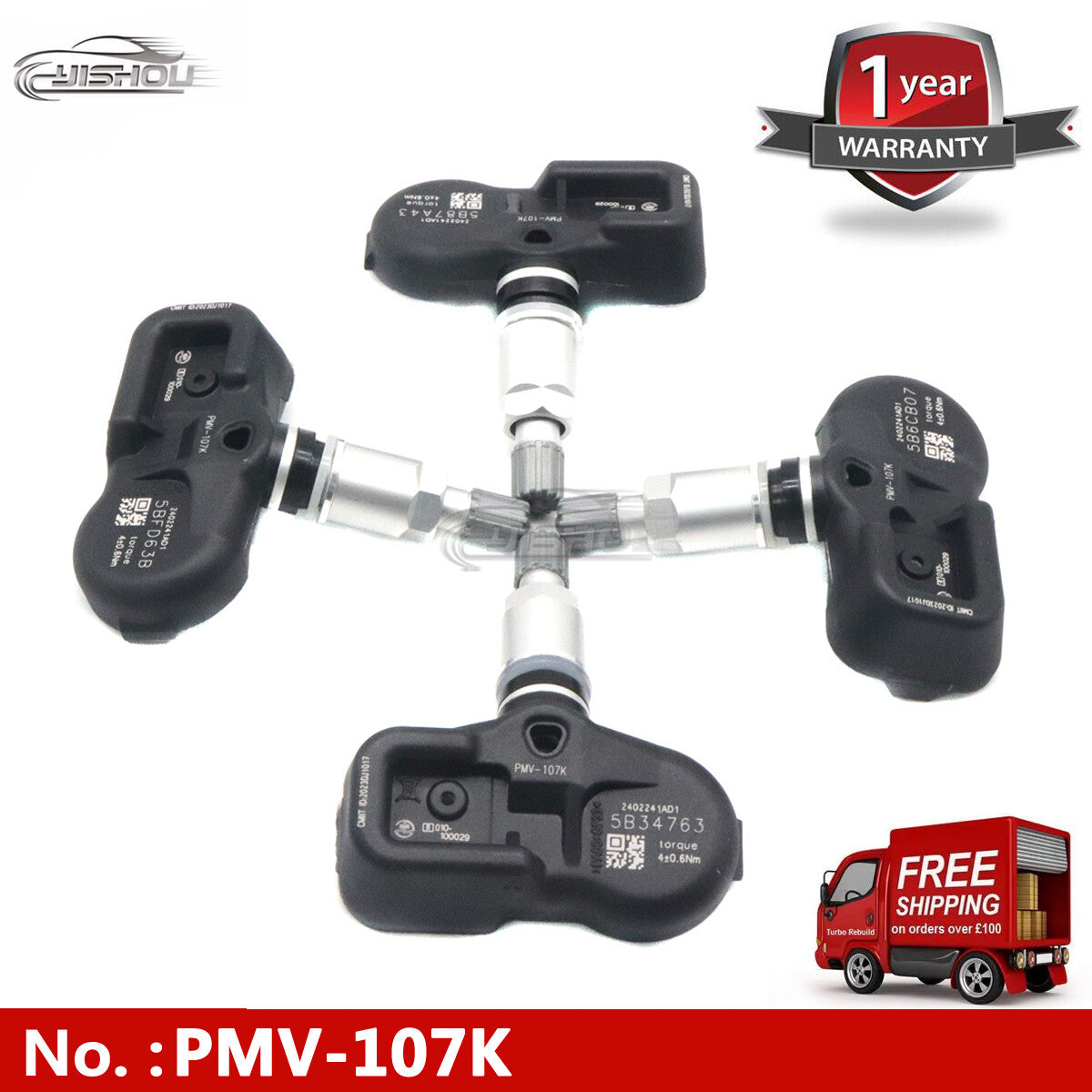 4-pack PMV-107K tire pressure sensors 42607-50010 and 42607-50011 suitable for 2005-12 for Lexus vehicles.