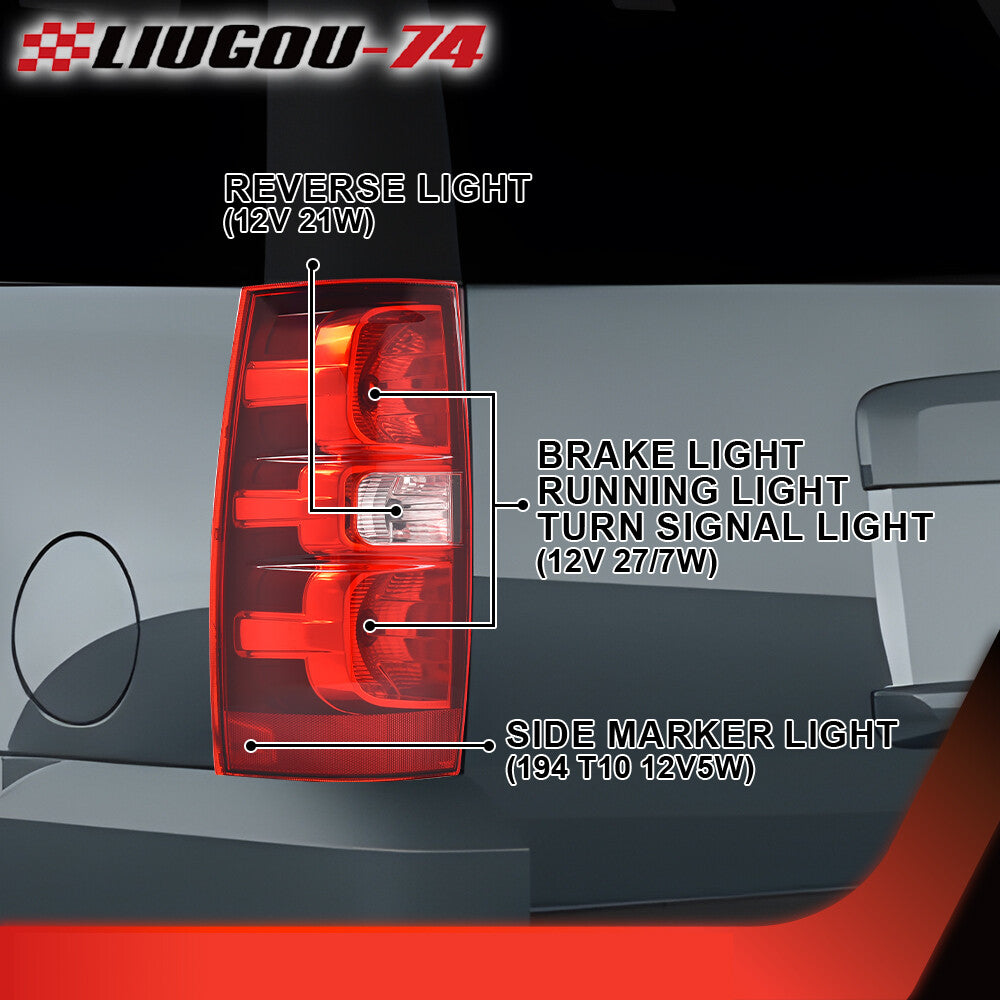 A pair of taillights and rear brake lights are suitable for a 07-14 for Chevrolet Tahoe/suburban area.