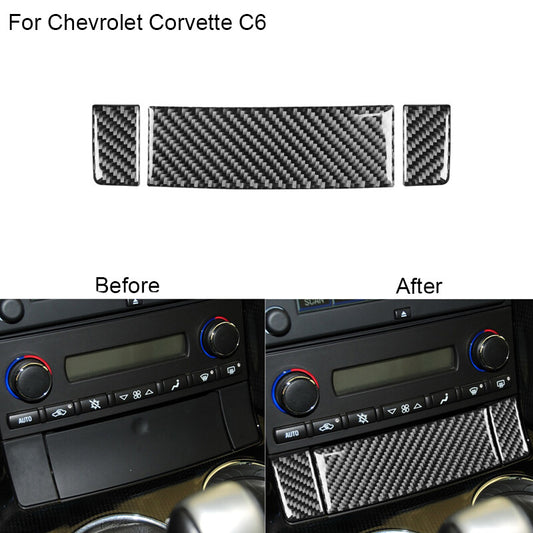for Audi A4 2017-2019 Carbon Fiber Center Control Volume Button Frame Cover Trim v
