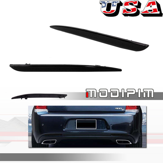 2-Piece Smoked Lens Bumper Reflector Rear Light Cover Kit for 2015-2022 for Chrysler 300 Q